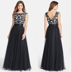 Aidan Mattox Black & White Ball Gown